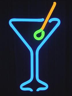 Featured is a photo of a neon cocktail bar sign ... they're making these again!
